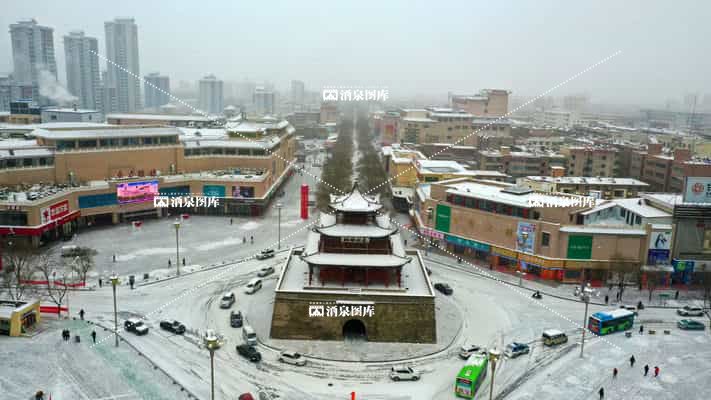 酒泉 城市 风光 雪景