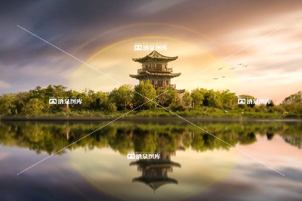 彩虹中的天马湖