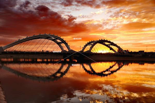 酒银大桥醉夕阳